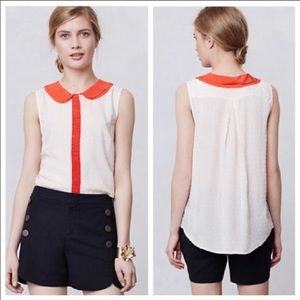 Anthropologie POSTMARK Louisa sleeveless blouse